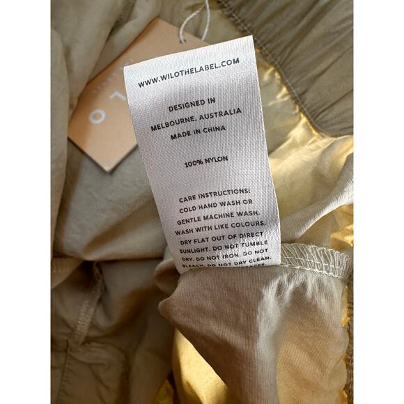 Wilo Parachute‎ Cargo Pants Womens M Clay Ivory Wide Leg Elastic Waist Light NEW - Picture 10 of 12